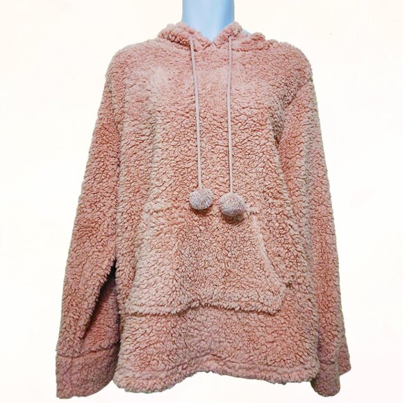 Ambrielle KeepsakePink Sherpa Hoodie Pullover Pajamas Sleepwear/Sweatshirt Set M - Picture 2 of 15